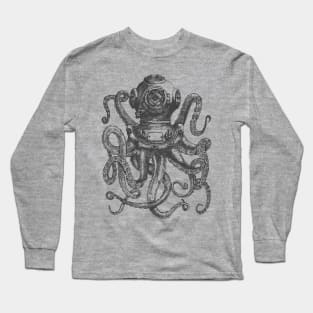 Diving Octopus Dark Long Sleeve T-Shirt